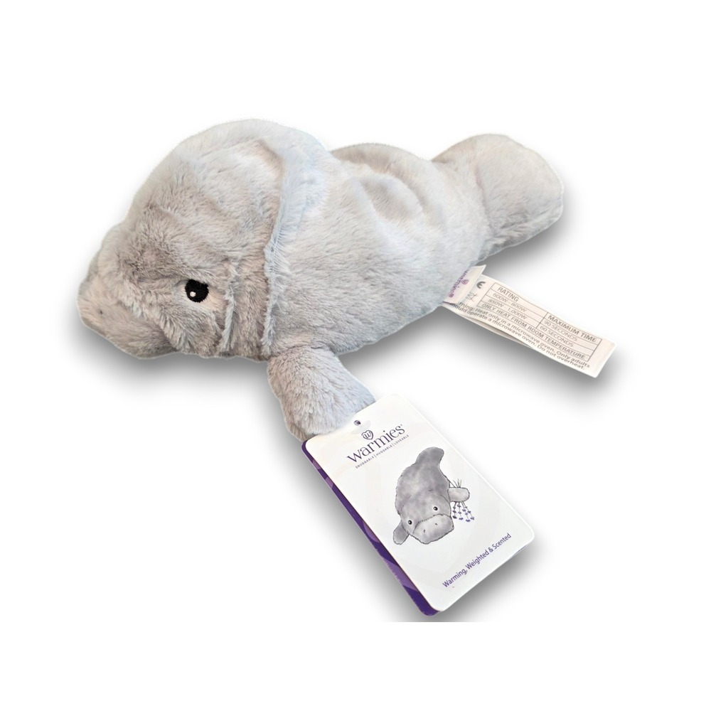 NWT Warmies Weighted Manatee Plush Heatable Lavender Scent 12''